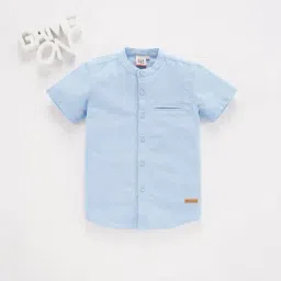Ed-a-Mamma Kids Blue Solid Shirt-image-76