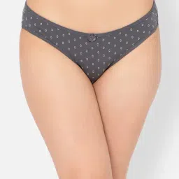 Clovia Grey Cotton Printed Bikini Panty-picture-35