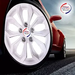 Auto Pearl White50 R15 381 mm(15 Inch) Press Type Wheel Hubcap with Retention Ring Glossy White Wheel Cover for Maruti XL6 Alpha Petrol (Set of 4) image 4