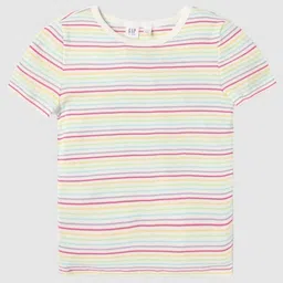 GAP Girls Striped Round Neck Cotton T-shirt-image-27