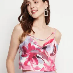 MADAME Pink Floral Print Crop Top-picture-11