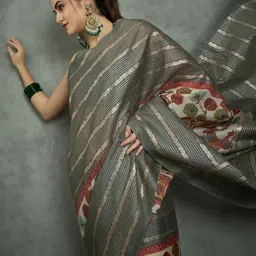 Mitera Ethnic Motifs Printed Block Print Saree image 4