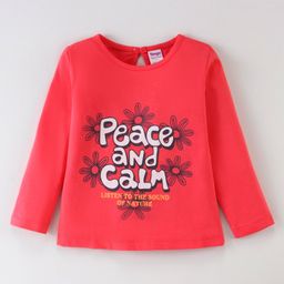 Tango Single Jersey Full Sleeves T-Shirt Text & Floral Print - Coral-picture-38