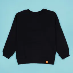 Kiddopanti Fleece Knit Full Sleeves Solid Light Winter Sweatshirt - Black-picture-17