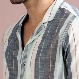 filori studio FILORI Men Comfort Multi Stripes Opaque Striped Casual Shirt image 2