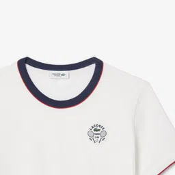 Lacoste Women Solid Round Neck Cotton Slim Fit T-shirt image 2