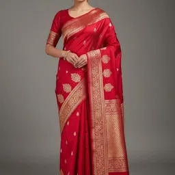 Aman's Impero Woven Design Zari Art Silk Handloom Banarasi Saree-picture-38