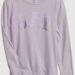 GAP Girls Foil Brand Logo Printed Crew Neck Organic Cotton T-Shirt-image-53