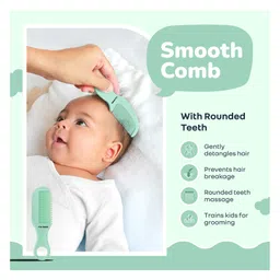 R for Rabbit 4-in-1 Baby Grooming Kit with Hairbrush Comb Scissors & Tweezers - Sea Green image 3