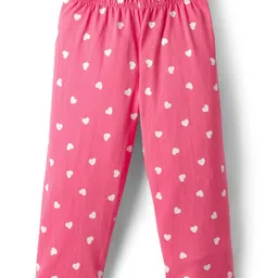 Babyhug Cotton Knit Full Sleeves Night Suit with Mommy's Mini & Heart Print - Pink image 4