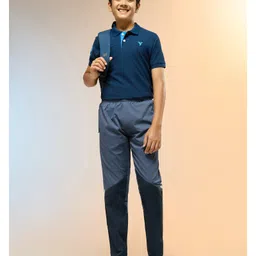 Technosport Knit Colour Blocked Breathable & Moisture Wicking Sports Track Pants - Light Blue image 5