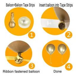 AMFIN White and Gold Balloons White and Gold Balloons For Decoration Kit White & Gold - Pack of 52 image 5