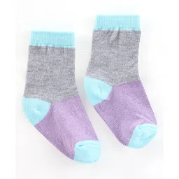 cute walk by babyhug Cutewalk By Babyhug Anti Bacterial Ankle Length Socks Stripes & Heart Design Pack of 5- Purple Grey & Pink image 5