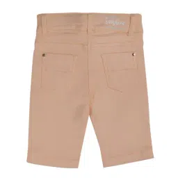 Tiny Girl Kids Peach Solid Shorts image 2