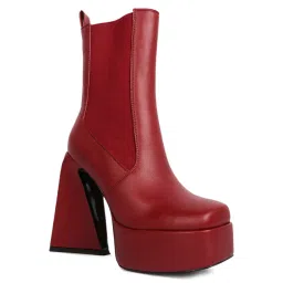London Rag Women's Burgundy Chelsea Boots image 2