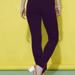 SELVIA Wine Regular Fit Mid Rise Trousers image 2