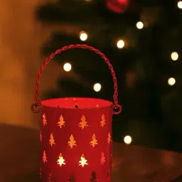 Westside Home Red Christmas Tree Tealight Candle Holder-image-80