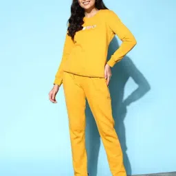 Sweet Dreams Mustard Regular Fit Track Suit-image-0