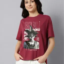 Free Authority Red Cotton Regular Fit Printed T-Shirt-image-5