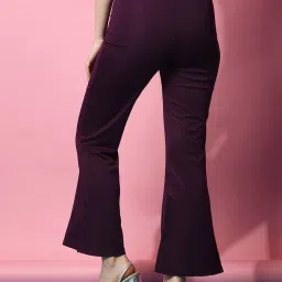 SELVIA Wine Regular Fit Mid Rise Trousers image 2