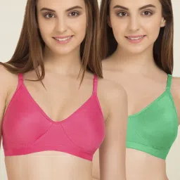 Tweens Green & Dark Pink Non Padded T-Shirt Bra (Pack of 2) image 1