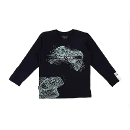 Gini & Jony Kids Navy Printed T-Shirt image 1