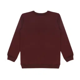 Cavio Kids Maroon Printed Full Sleeves T-Shirt image 2