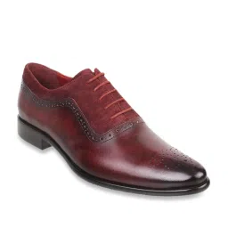 J. Fontini by Mochi Men's Maroon Shoe Lace-up image 2