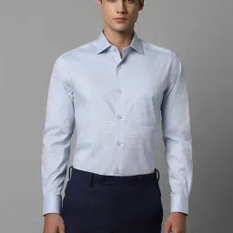 Louis Philippe Blue Cotton Regular Fit Texture Shirt-picture-24