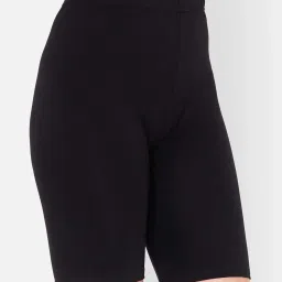 Clovia Black Cotton Cycling Shorts image 2