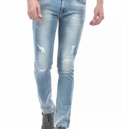 Numero Uno Bright Blue Skinny Fit Distressed Jeans image 1
