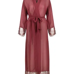 Hunkemoller Maroon Lace Robe image 3
