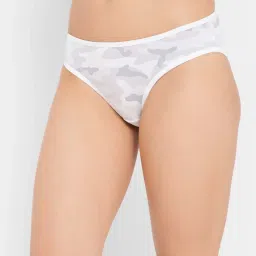 Clovia White Cotton Printed Bikini Panty image 2