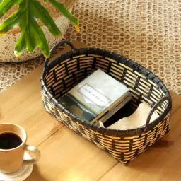 House This Vetas Beige & Brown Bamboo Laundry Basket - Set of 1 image 1