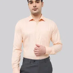 Park Avenue Orange Slim Fit Self Pattern Shirt-picture-17