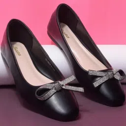 Bata Women's SHINE BOW Black Flat Ballets image 1