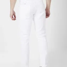Spykar White Cotton Slim Fit Distressed Jeans image 2