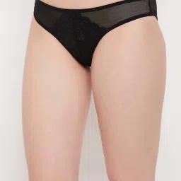 Clovia Black Lace Work Bikini Panty image 2