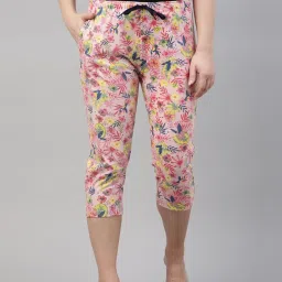 Kryptic Maroon & Pink Printed Pure Cotton Elasticated Waist Band Regular Fit Pyjamas - Pack of 2 image 3