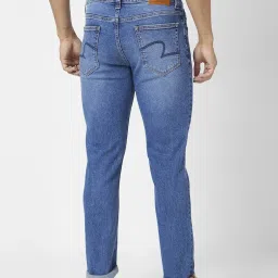 Spykar Mid Blue Cotton Slim Fit Jeans image 2
