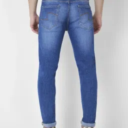 Spykar Mid Blue Cotton Super Slim Fit Jeans image 2