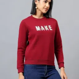 Cantabil Maroon Print Full Sleeves Pullover image 4