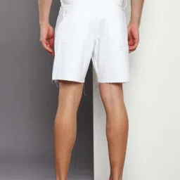 Calvin Klein Jeans White Cotton Regular Fit Denim Shorts image 2