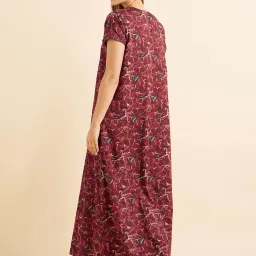 Sweet Dreams Maroon Printed Nighty image 2