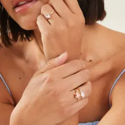 Accessorize London Pink Eclectic Gem Rings-Pack of 3-image-54