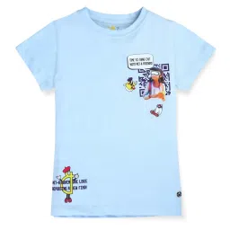 Gini & Jony Kids Blue Printed Top image 1