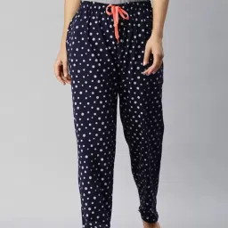 Kryptic Blue & Black Printed Pure Cotton Elasticated Waist Band Regular Fit Pyjamas - Pack of 2 image 3