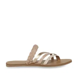 Forever Glam by Pantaloons Women's Rose Gold Casual Sandals image 2