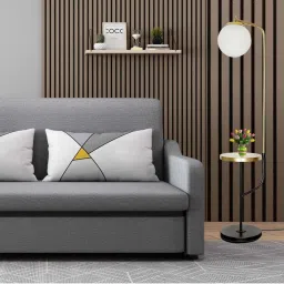 kapoor lamp shades Kapoor E Illuminations Flemish Brass & Black Metal Single Light Globe Floor Lamp image 2