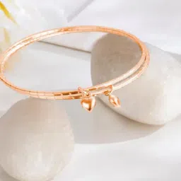Zavya Heartfelt Radiance Rose Gold-Plated 925 Sterling Silver Bangles (Pair)-image-38